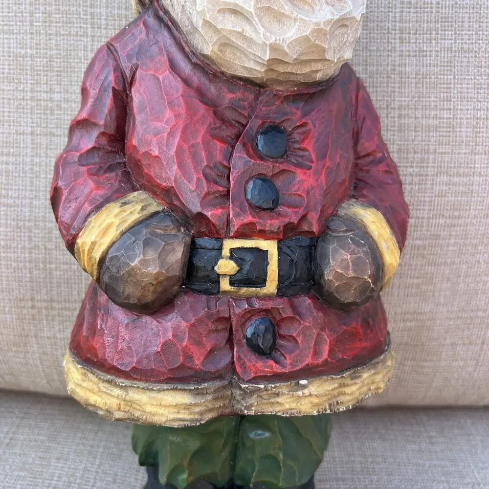 VTG Craig Kirkwood Signed Folk Art 15” Old World Santa Claus Hand Carved Wyoming